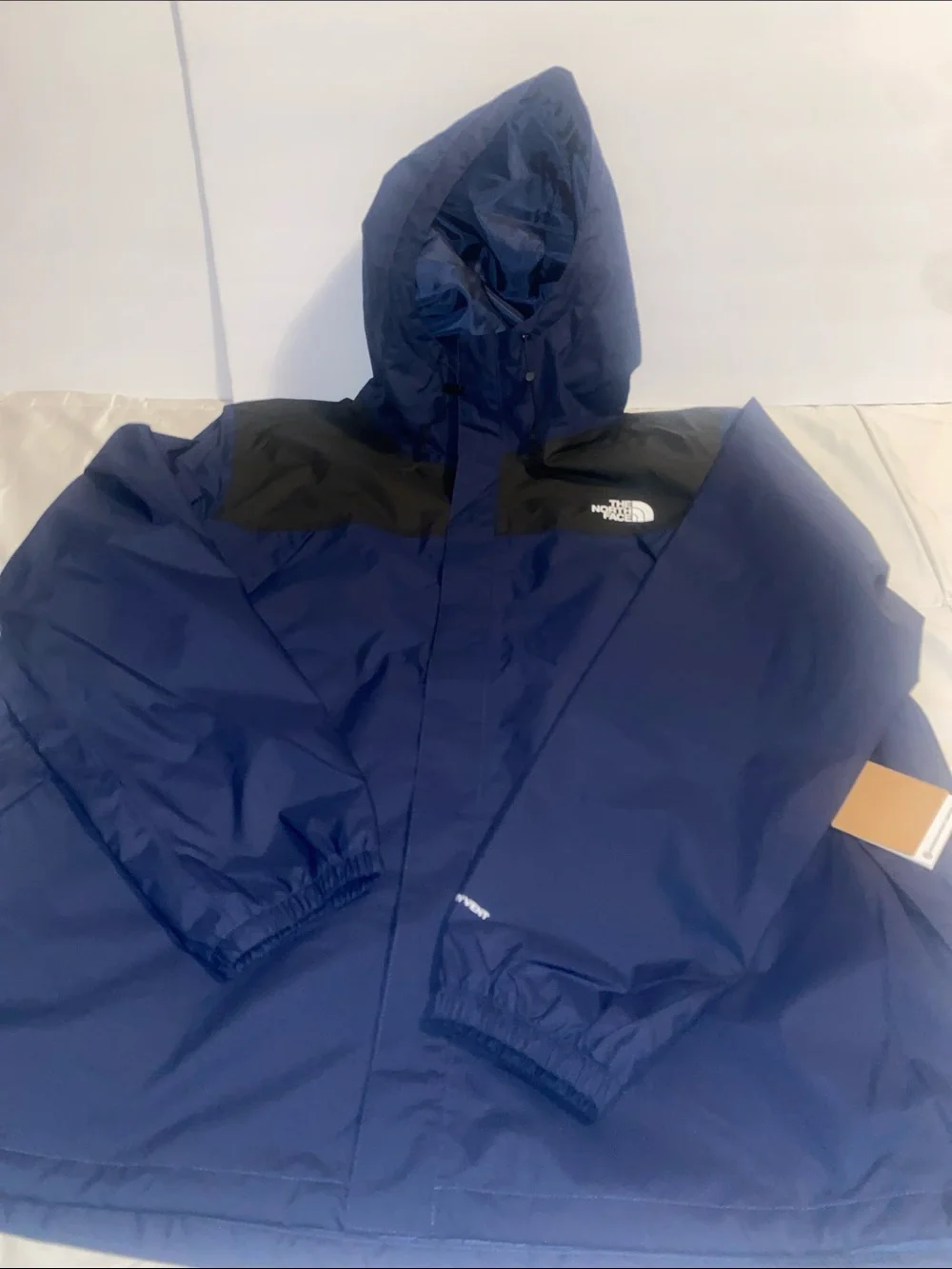 The North Face Navy and Black Hooded Men Rain Jacket